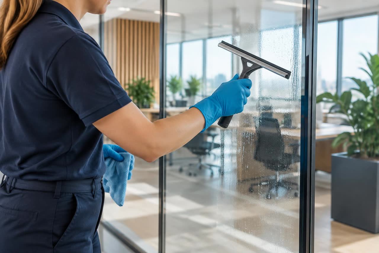 Professionelle Glasreinigung – Symbolbild